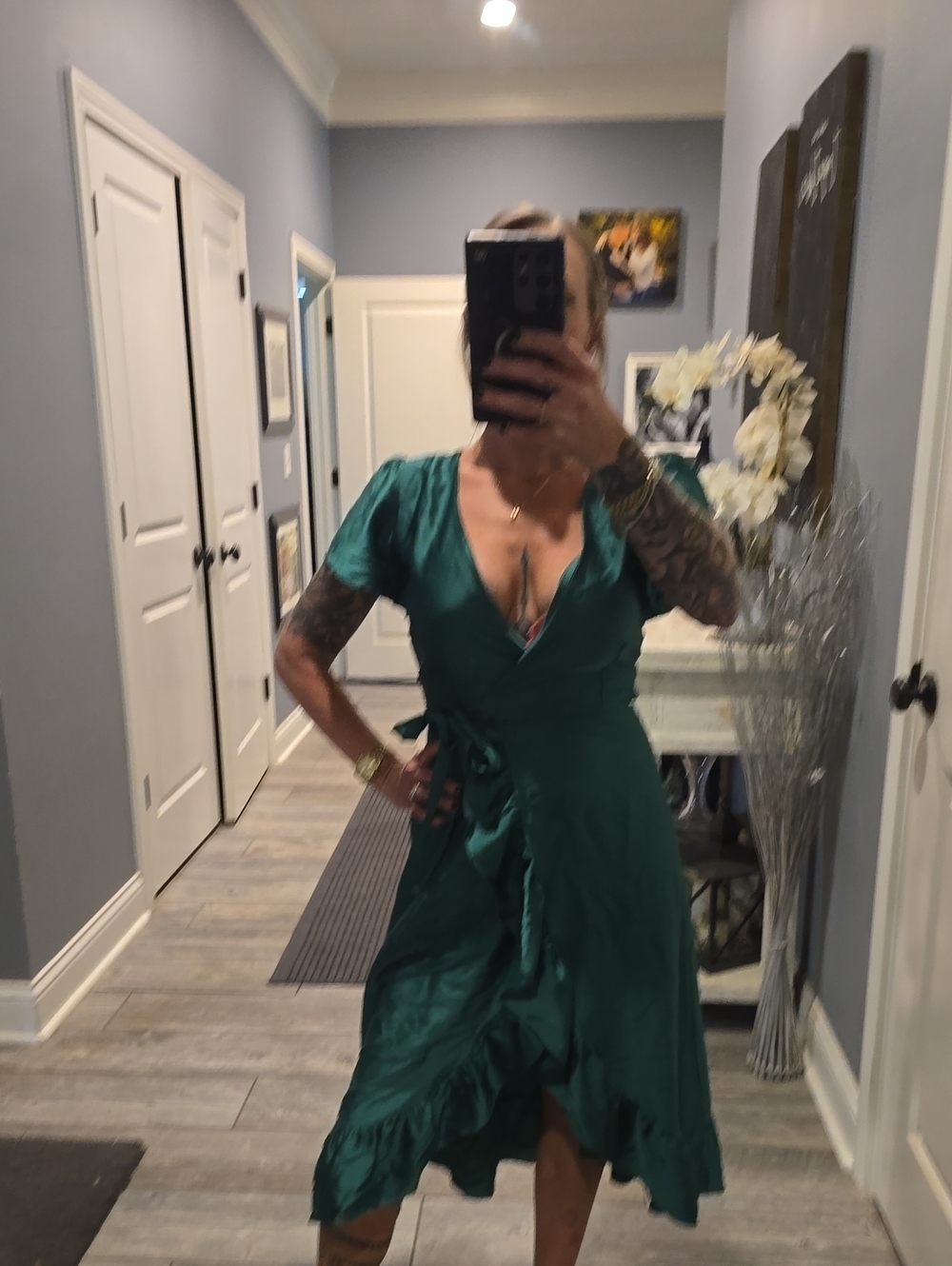 miami Emerald Green Wrap Midi Dress